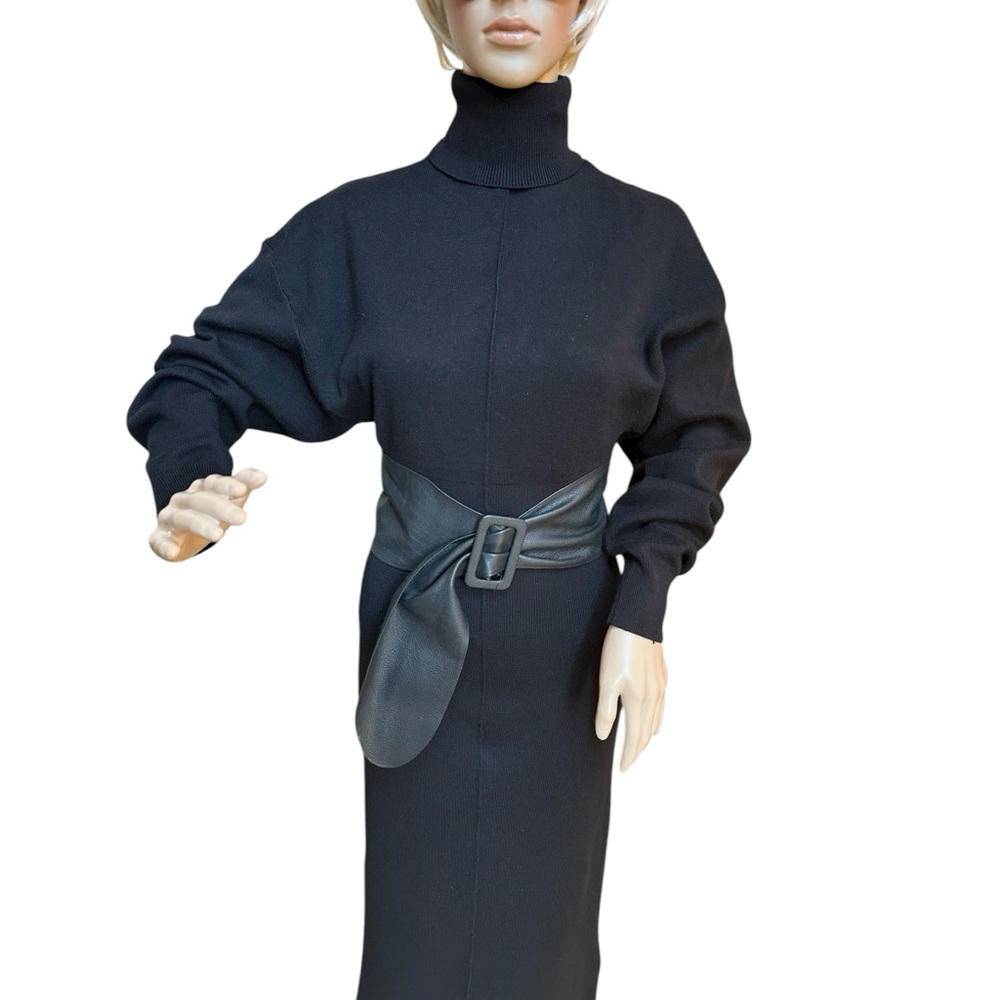 Zara Black Knit Turtleneck Midi Dress, NWOT, S - Picture 15 of 16